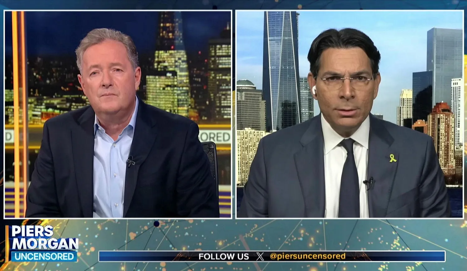 **Pierre Morgan** (à gauche) mène un entretien avec **Danny Danon**. En réalité, pourquoi les Arabes devraient-ils *toujours* s’adapter pour la sécurité et le bien-être des Israéliens ?